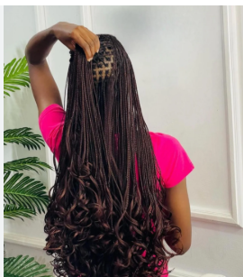 Small medium french curls braids